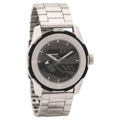 Fastrack NP3099SM04 Quartz Analog Black Dial Stainless Steel Strap Watch