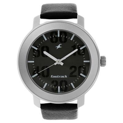Fastrack NR3121SL02 Quartz Analog Grey Dial Leather Strap Watch