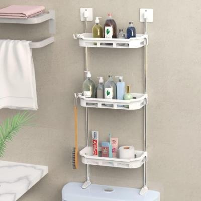 3 Tier Toilet Tank Top Storage Rack, Wall Mounted Organizer Rack, Bathroom Organizer