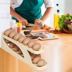 Double Layer Egg Dispenser – Automatic Roll-Down Egg Storage Rack (Fridge Organizer)