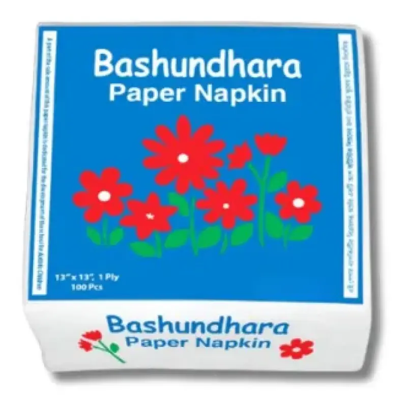 Bashundhara Paper Napkin 13" 1PlyX100Pcs (W)