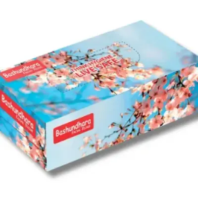 Bashundhara Facial Tissue White 150PcsX2Ply