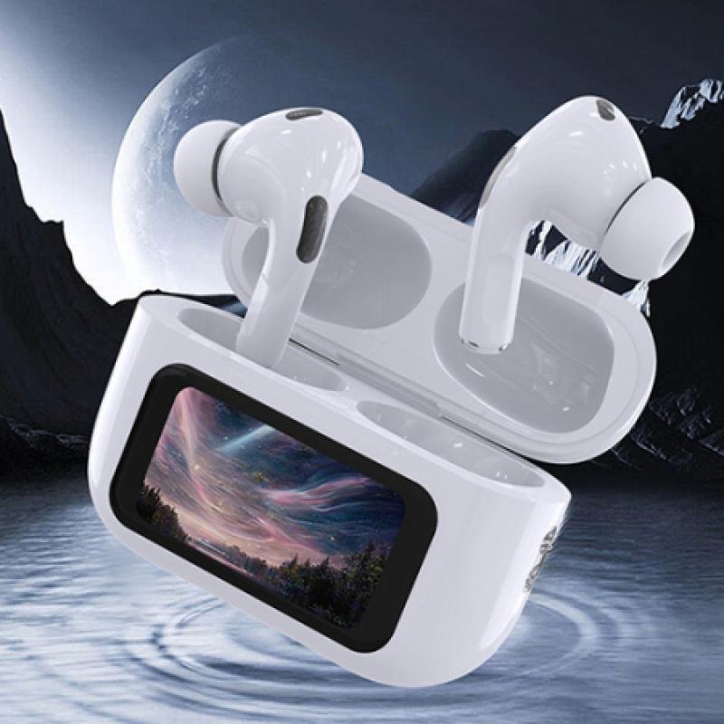 A9 Pro Touch Screen Wireless Earbuds – ANC/ENC Noise Cancelling Bluetooth 5.4