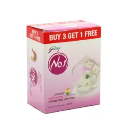 Godrej No.1 Jasmine Soap 100gm (Buy3 Get1 Free)
