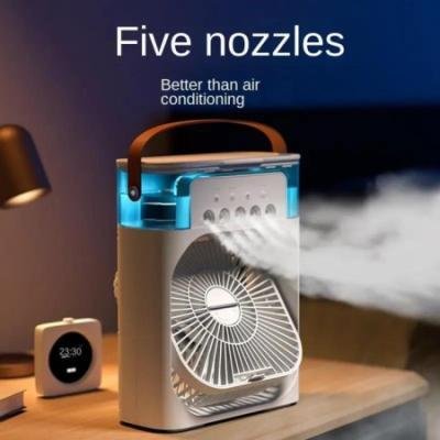 Ice Cool Air Cooler Mist Fan Household Small Air Conditioner  LED Night Light Portable Humidifier Air Adjustment Fan
