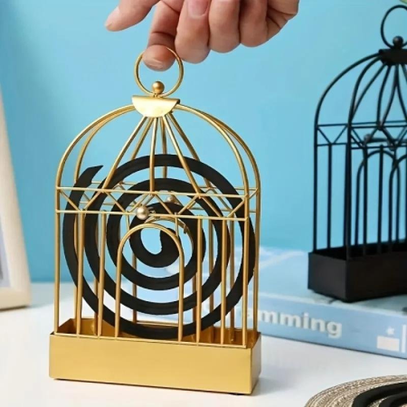 Decorative Mosquito Coil Holder – Portable Birdcage Design Mosquito Coil Stand