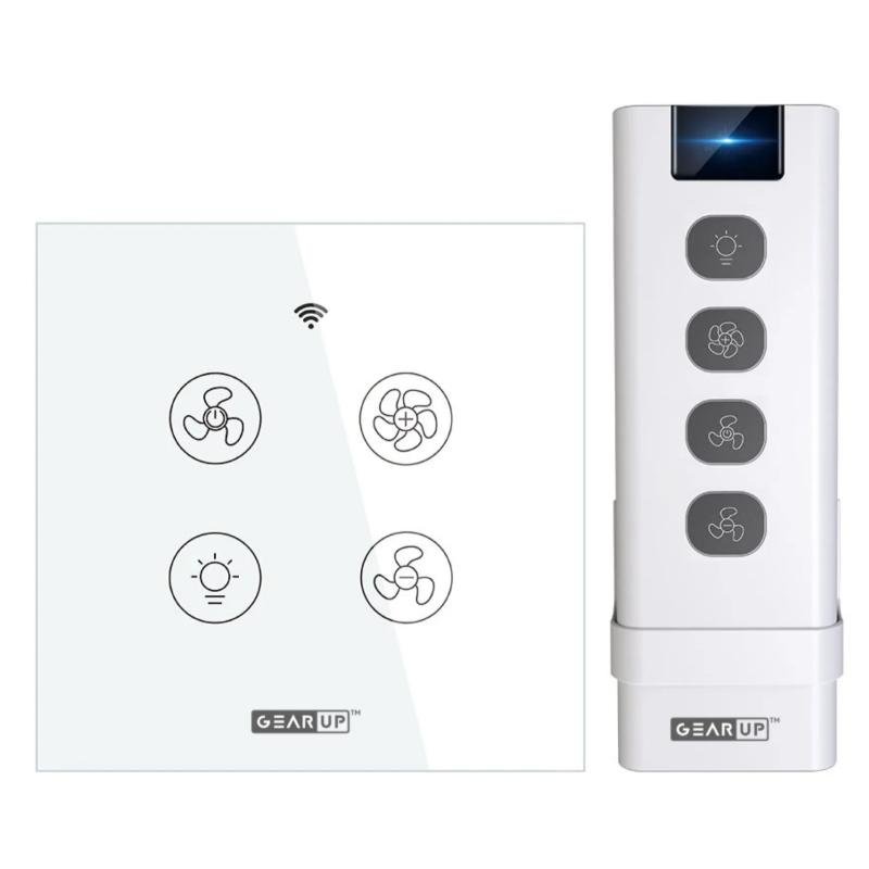 GearUP Wi-Fi Ceiling Fan Speed Controller & Light Switch — Smart TUYA/Smart Life App Control with Remote
