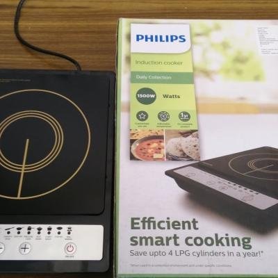 Original Philips HD4920 Induction Cooker With Save Energy (1500W, Black, Push Button)