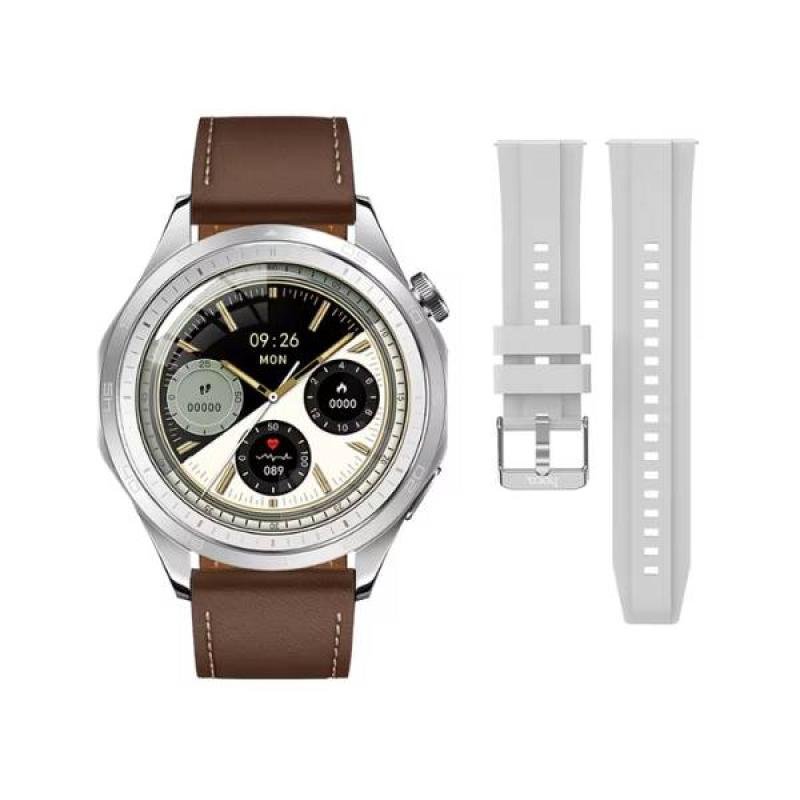 HOCO Y21 1.43inch AMOLED Bluetooth Call Sports Smart Watch-Silver Color
