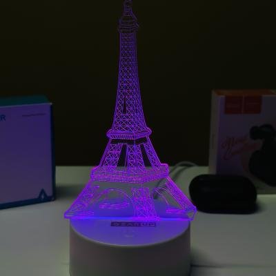 GearUP Acrylic Multicolor Night Lamp (Eiffel Tower)