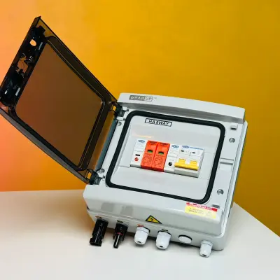 GearUP 8-Way DC PV Combiner Box with MCB, Fuse & SPD (IP65 Waterproof)