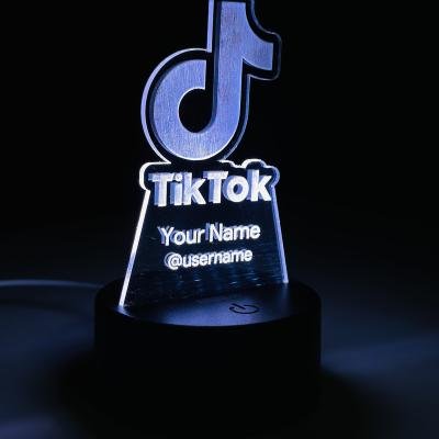 Customizable Multicolor Acrylic Night Lamp – TikTok Edition – Black