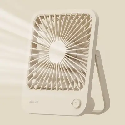 JISULIFE FA26 Rechargeable Ultra Thin Desktop Fan – Brown Color