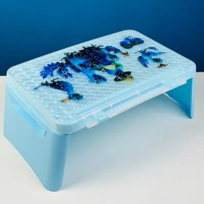 Folding Baby Reading Writing Portable Desk With Compartment- Blue Color
