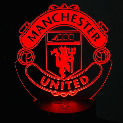 GearUP Acrylic Multicolor Night Lamp Black (Manchester United F.C.)