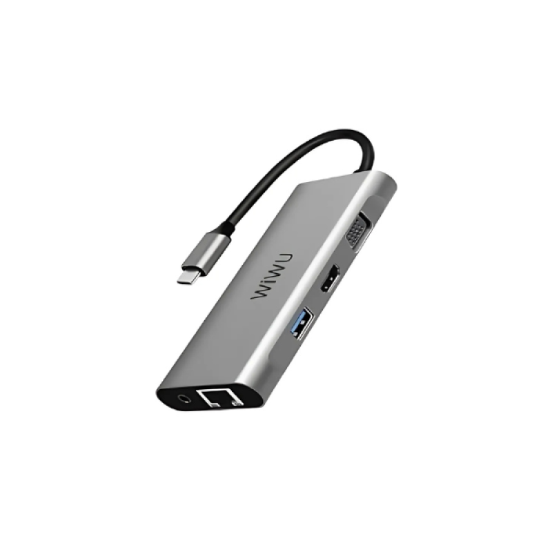 WiWU Alpha A11 in 1 USB Type C HUB – Gray