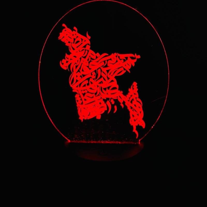 GearUP Acrylic Multicolor Night Lamp Black (BD Map)