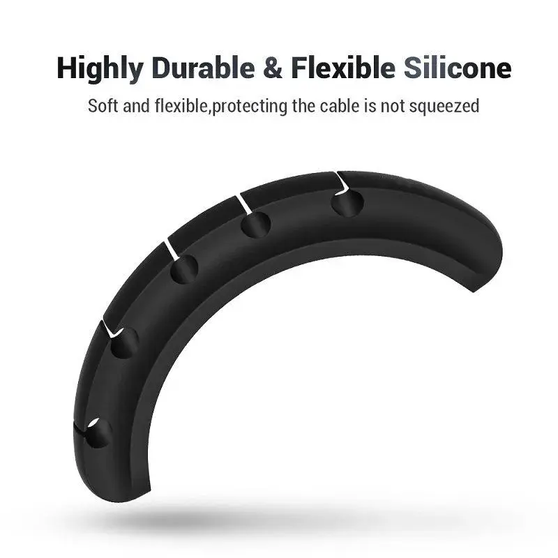 5 Hole Silicone Cable Organizer – Desktop Wire Management Clip