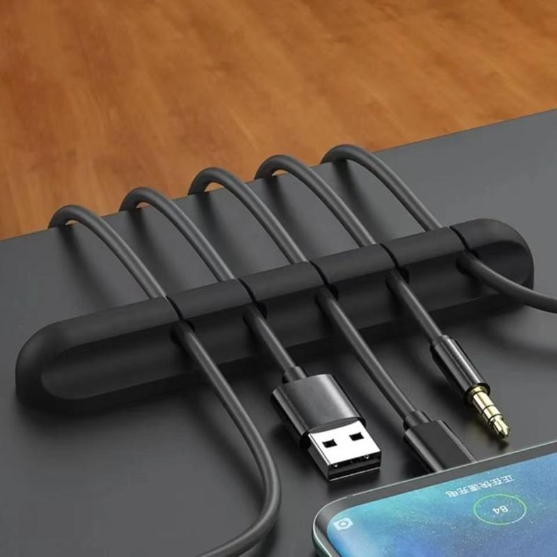 5 Hole Silicone Cable Organizer – Desktop Wire Management Clip